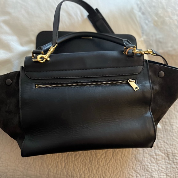 Celine Trapeze Bag Navy Blue Pebbled Leather and Suede Medium Size - Picture 7 of 11